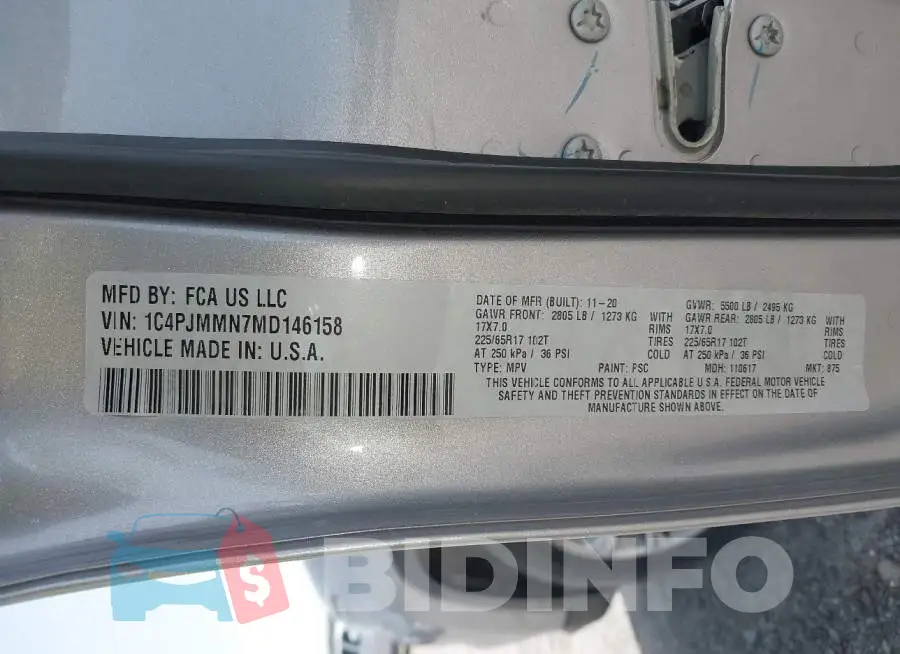 1C4PJMMN7MD146158 Photo# 9