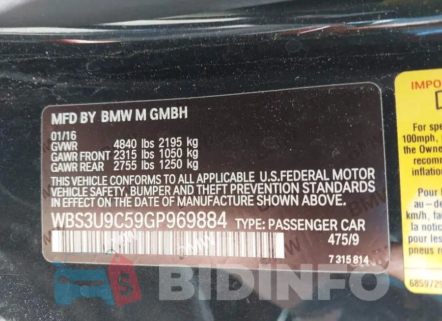 WBS3U9C59GP969884 Photo# 9