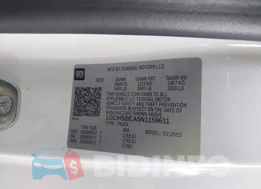 1GCHSBEA5N1159611 Photo# 9