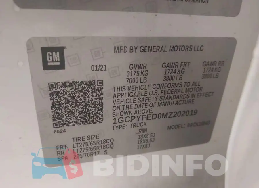 1GCPYFED0MZ202019 Photo# 9