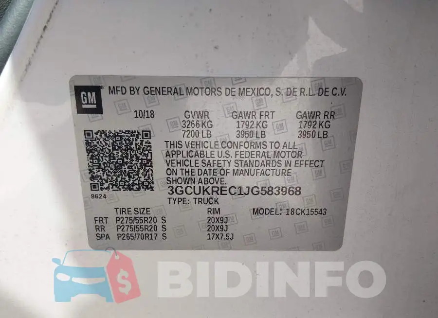 3GCUKREC1JG583968 Photo# 9