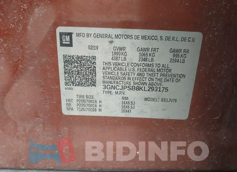 3GNCJPSB8KL293175 Photo# 9