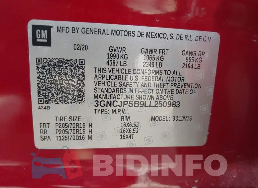 3GNCJPSB9LL250983 Photo# 9