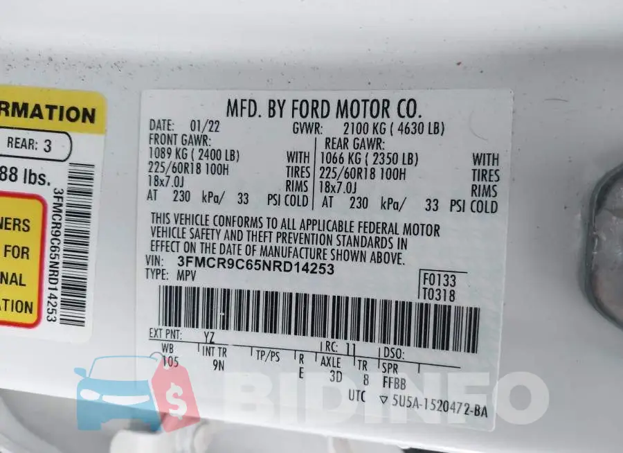 3FMCR9C65NRD14253 Photo# 9