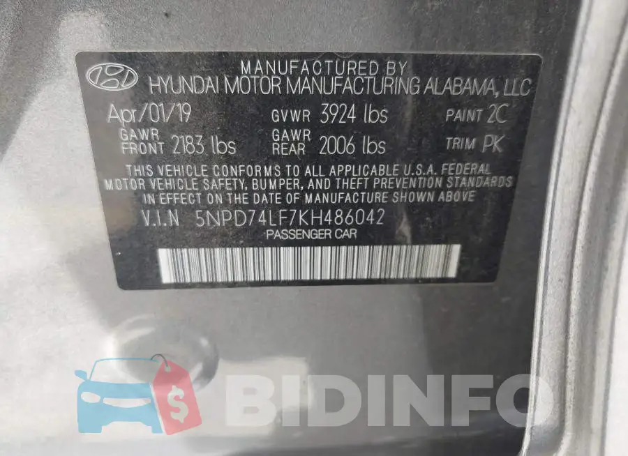 5NPD74LF7KH486042 Photo# 9