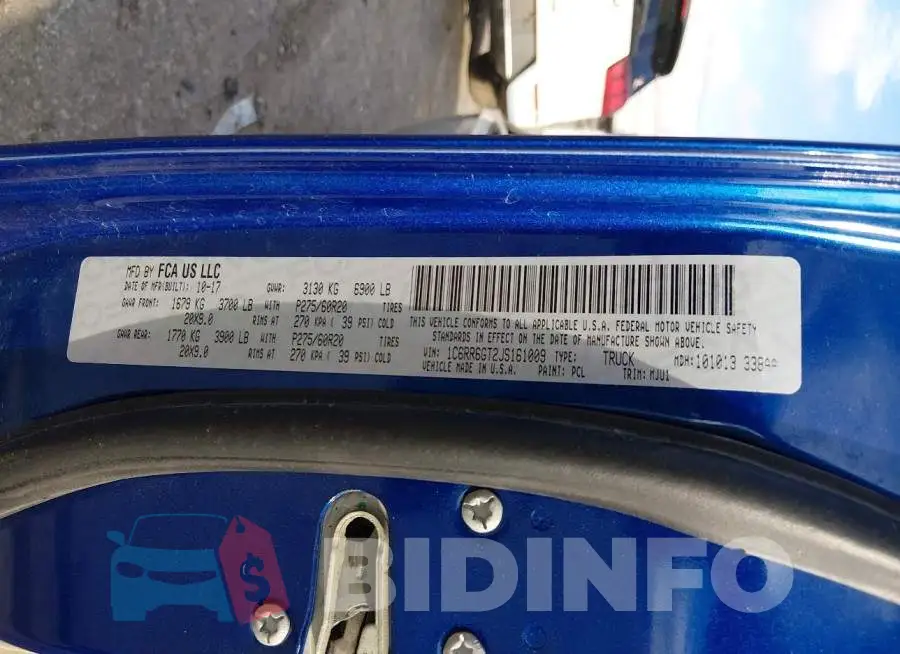 1C6RR6GT2JS161009 Photo# 9