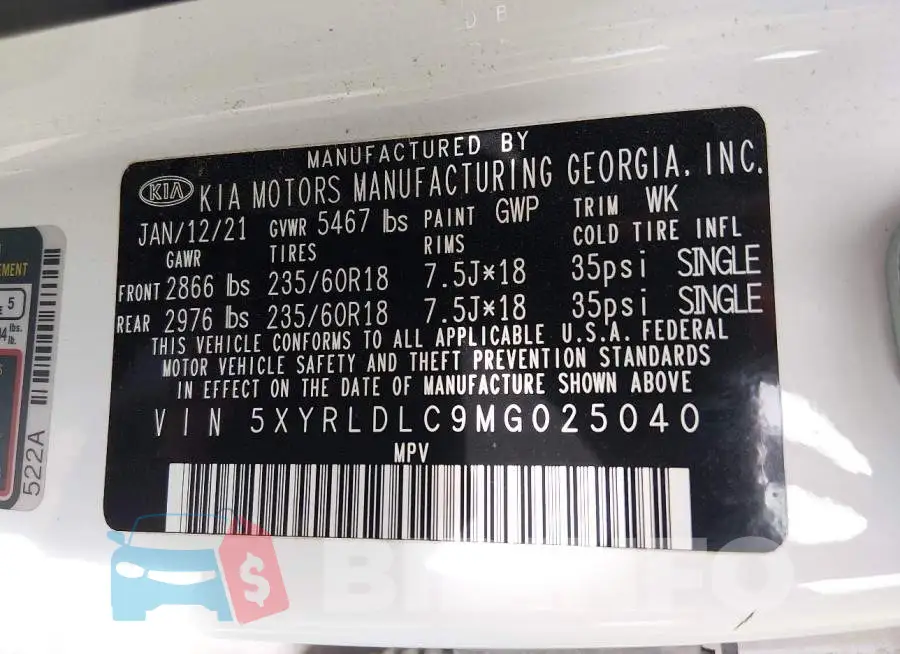 5XYRLDLC9MG025040 Photo# 9