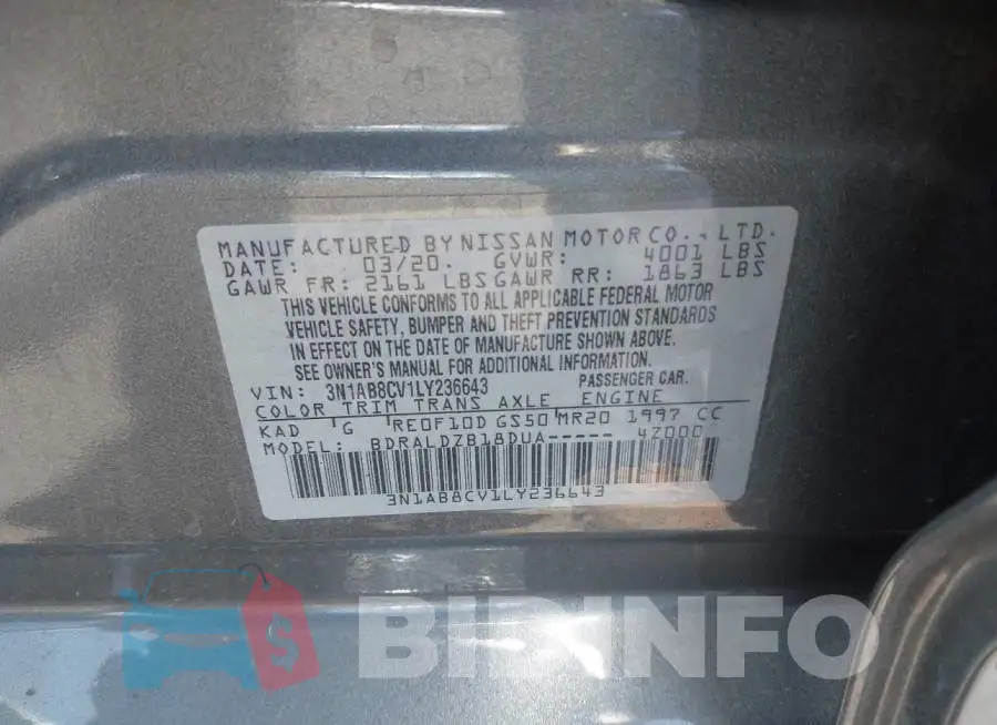 3N1AB8CV1LY236643 Photo# 9