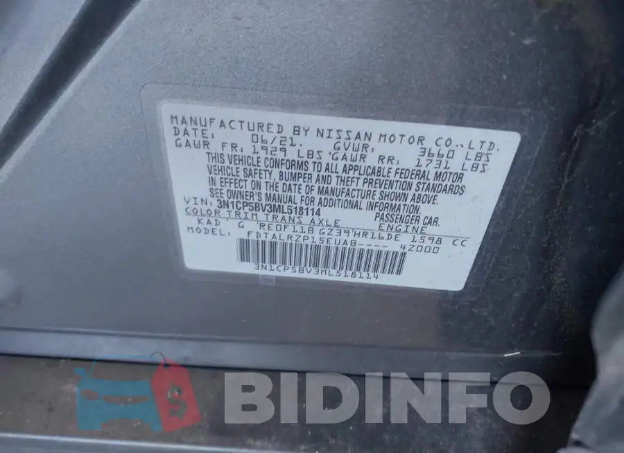 3N1CP5BV3ML518114 Photo# 9
