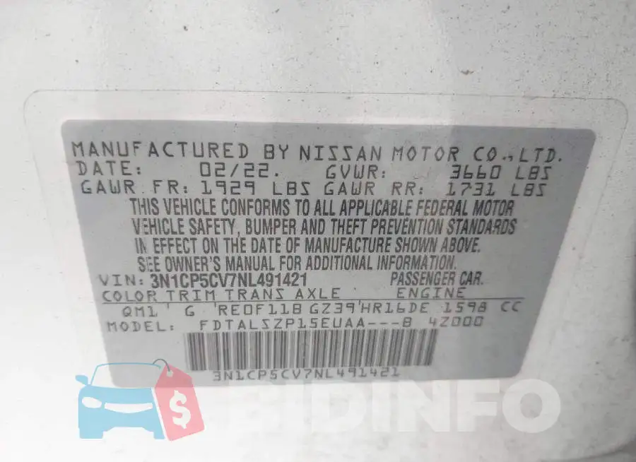3N1CP5CV7NL491421 Photo# 9
