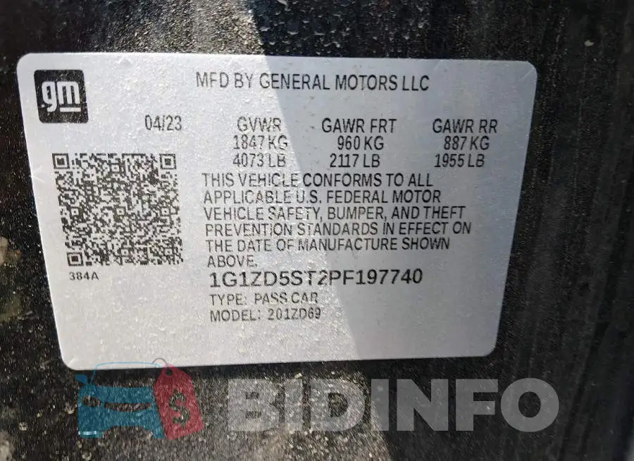 1G1ZD5ST2PF197740 Photo# 9