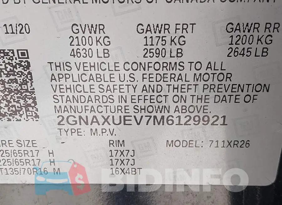 2GNAXUEV7M6129921 Photo# 9