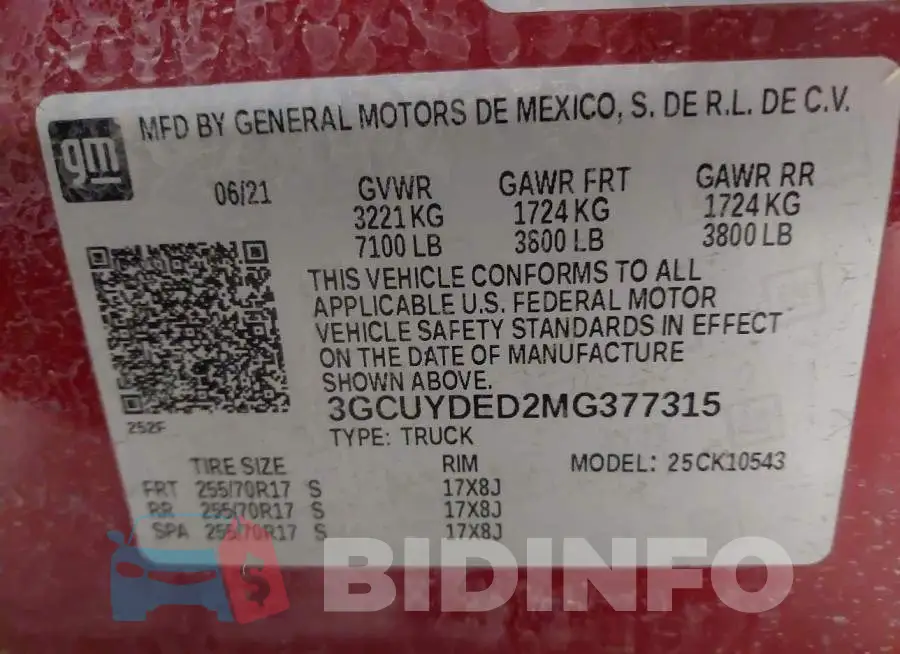 3GCUYDED2MG377315 Photo# 9