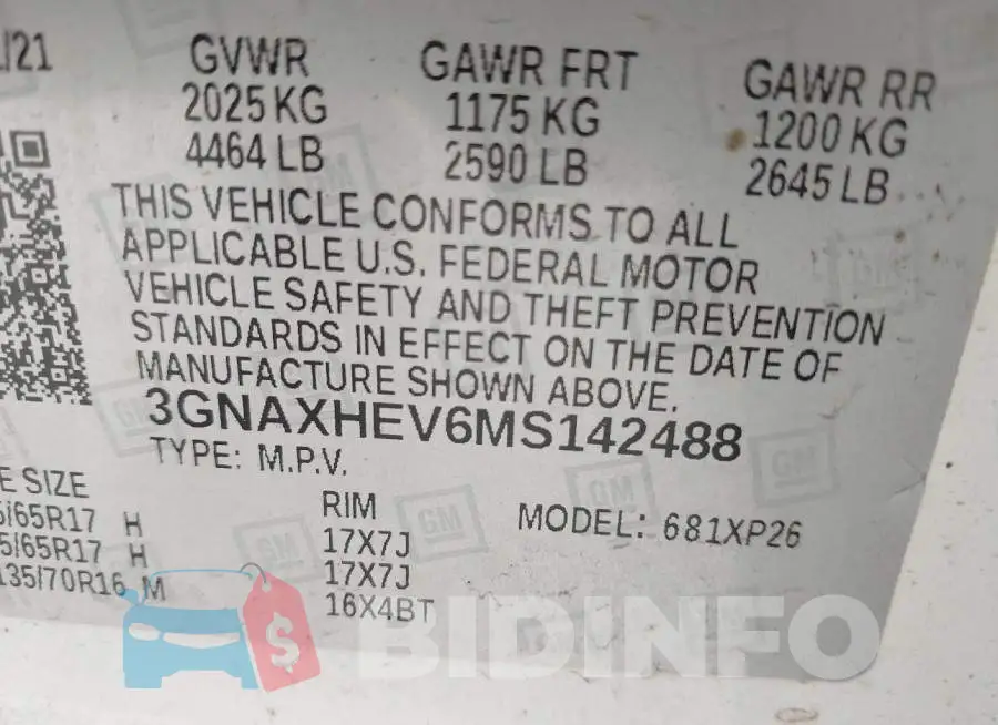 3GNAXHEV6MS142488 Photo# 9