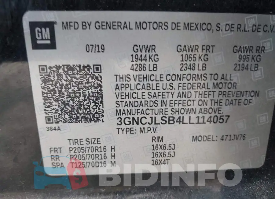 3GNCJLSB4LL114057 Photo# 9