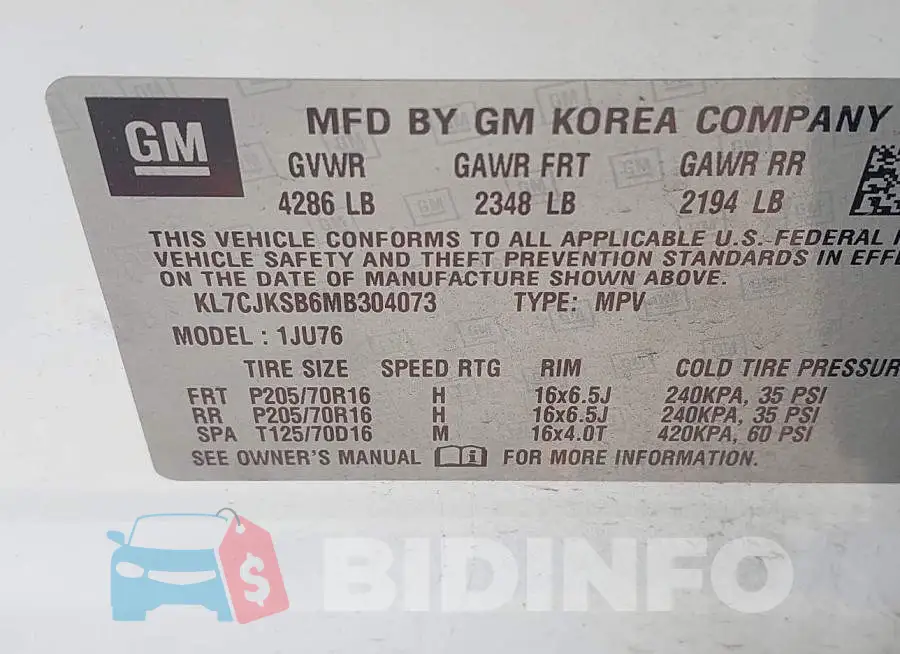KL7CJKSB6MB304073 Photo# 9