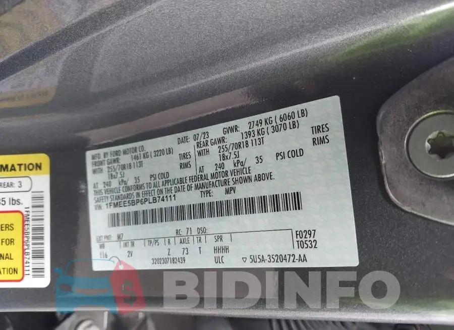 1FMEE5BP6PLB74111 Photo# 9