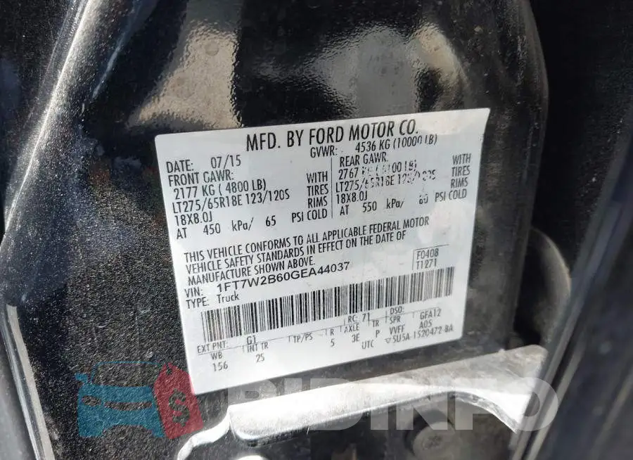 1FT7W2B60GEA44037 Photo# 9