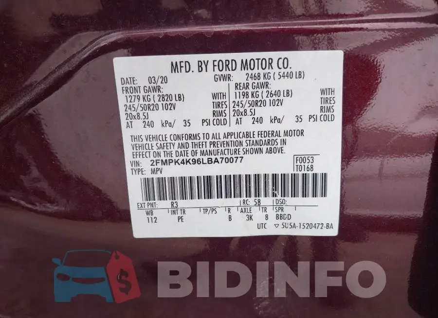 2FMPK4K96LBA70077 Photo# 9
