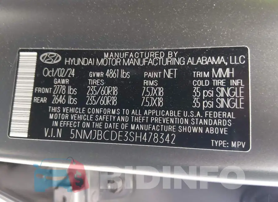 5NMJBCDE3SH478342 Photo# 9