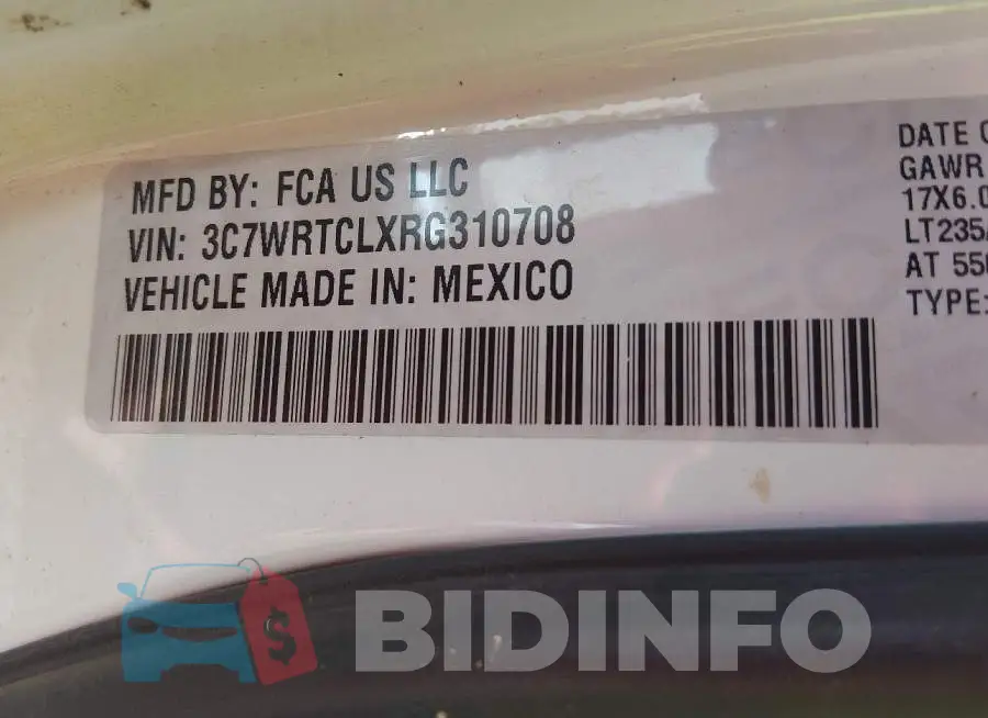 3C7WRTCLXRG310708 Photo# 8