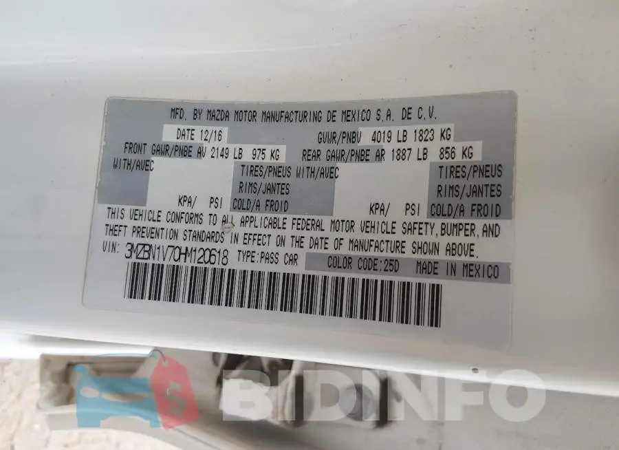 3MZBN1V70HM120618 Photo# 9