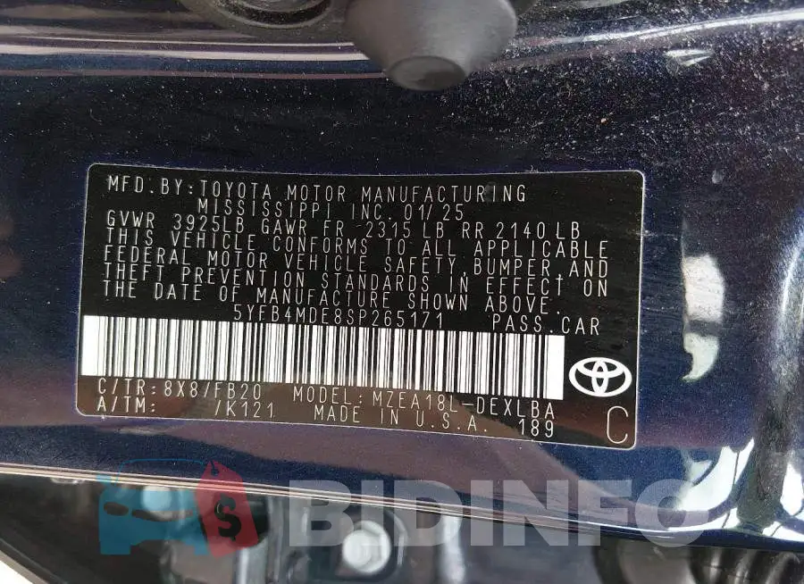 5YFB4MDE8SP265171 Photo# 9
