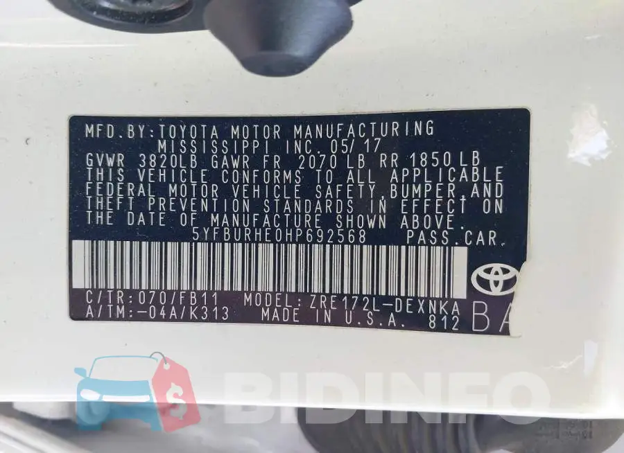 5YFBURHE0HP692568 Photo# 9