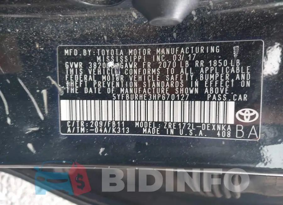 5YFBURHE3HP670127 Photo# 9
