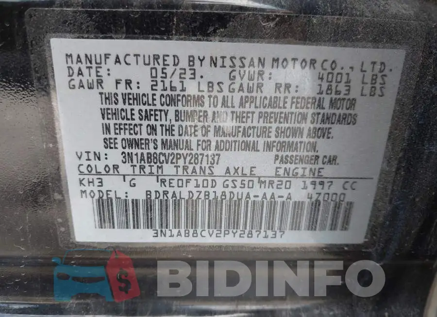 3N1AB8CV2PY287137 Photo# 9