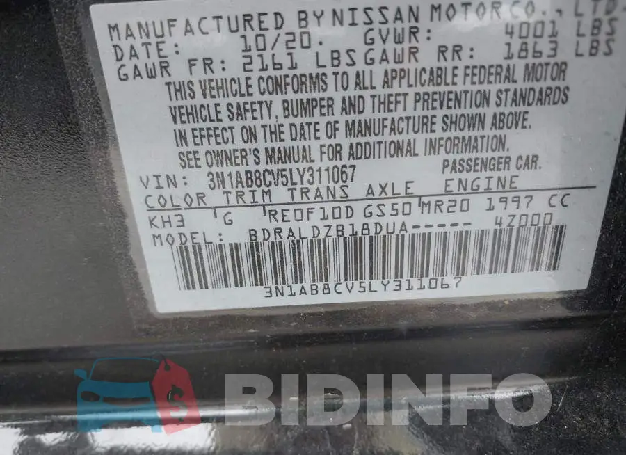 3N1AB8CV5LY311067 Photo# 9