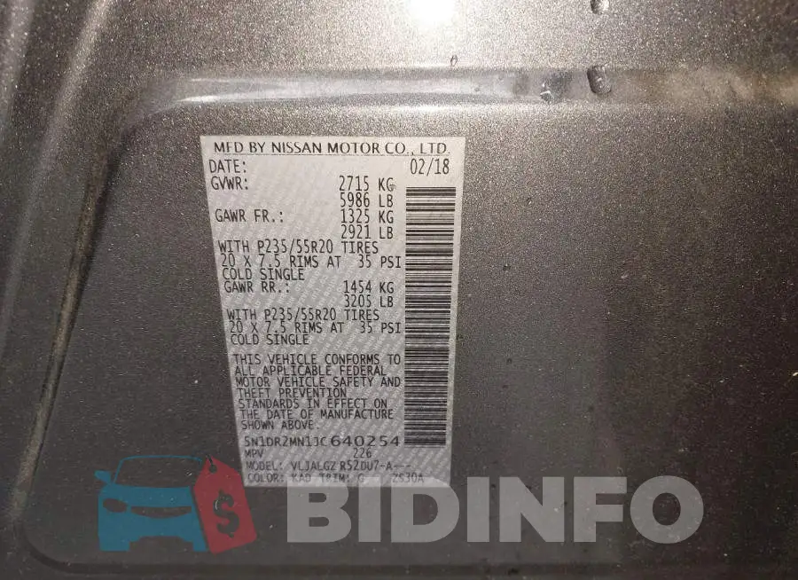 5N1DR2MN1JC640254 Photo# 9