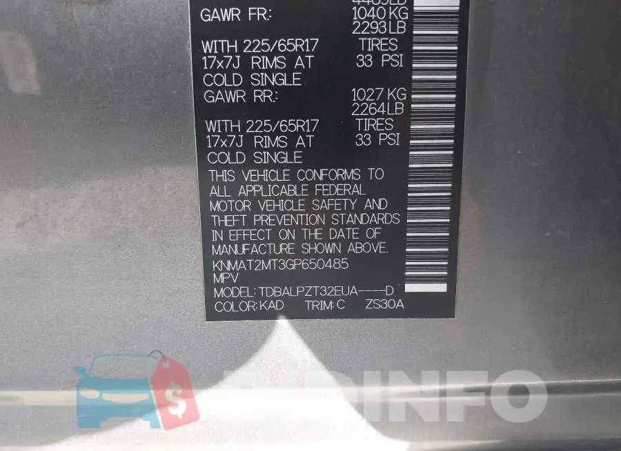 KNMAT2MT3GP650485 Photo# 9