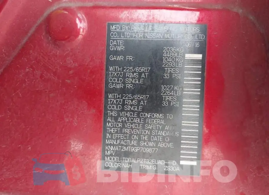 KNMAT2MT9GP709877 Photo# 9