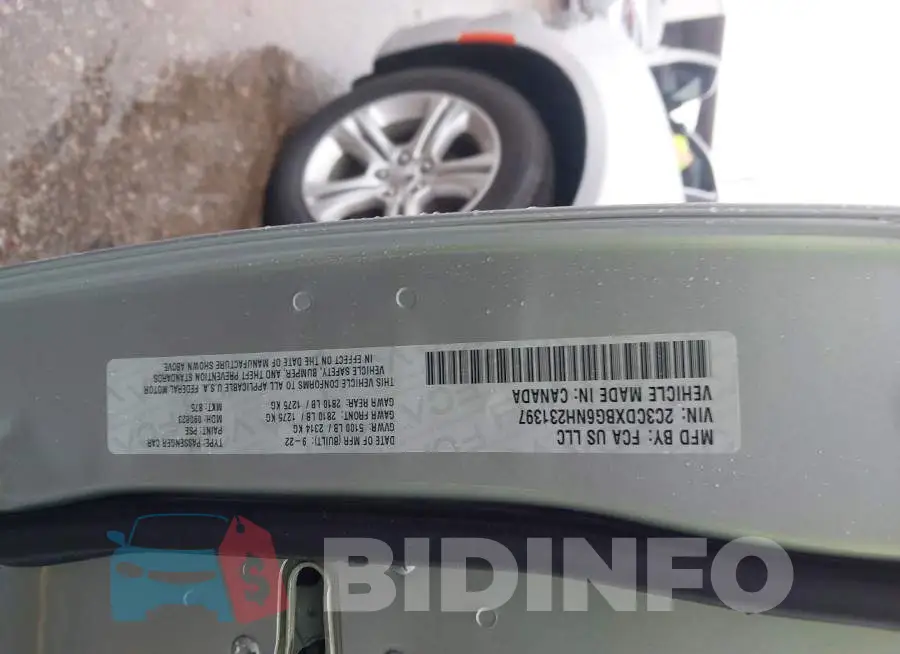 2C3CDXBG6NH231397 Photo# 9