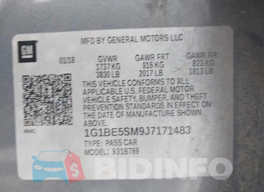 1G1BE5SM9J7171483 Photo# 9