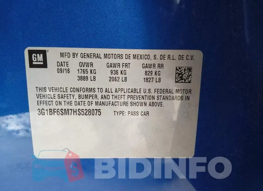 3G1BF6SM7HS528075 Photo# 9