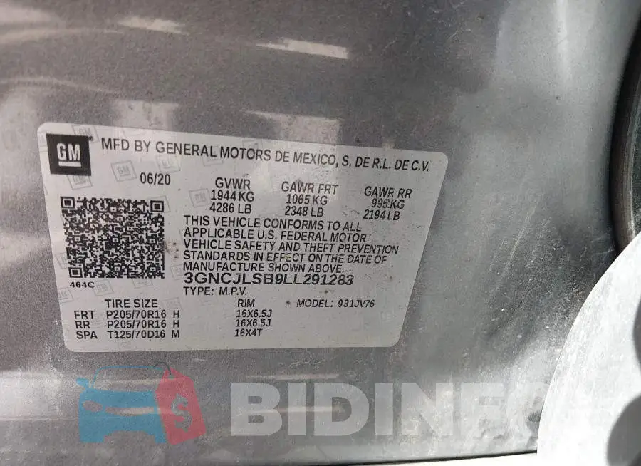 3GNCJLSB9LL291283 Photo# 9