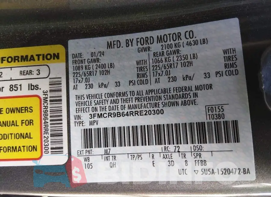 3FMCR9B64RRE20300 Photo# 9