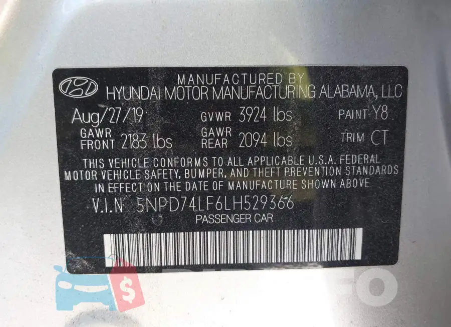 5NPD74LF6LH529366 Photo# 9