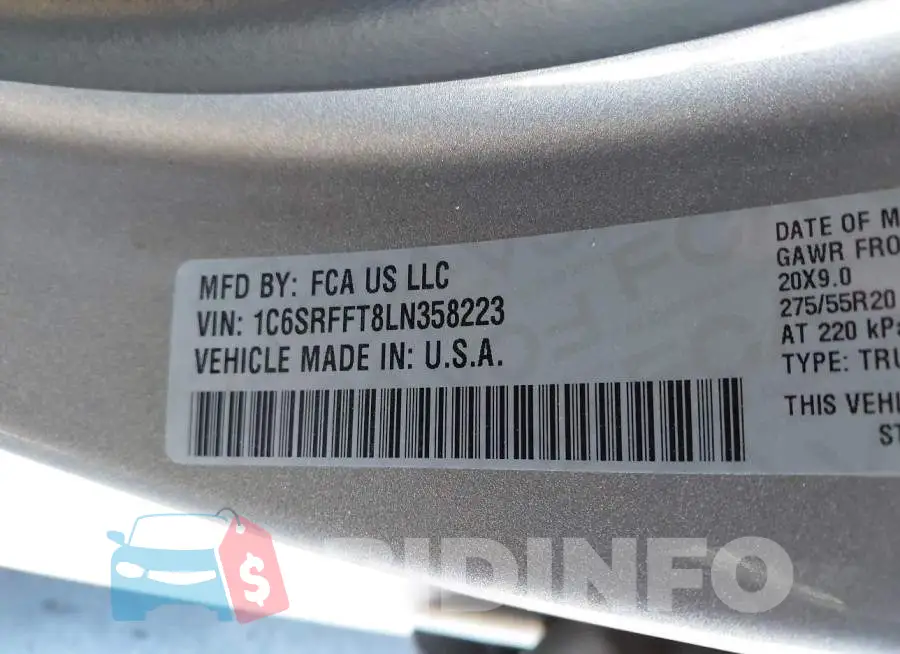 1C6SRFFT8LN358223 Photo# 9
