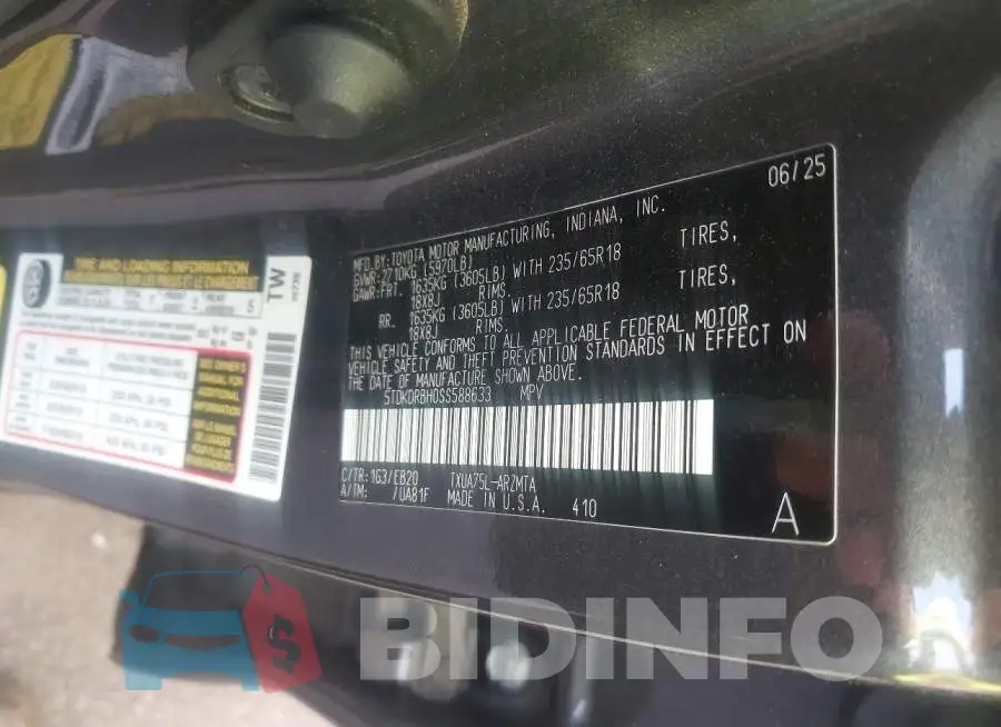5TDKDRBH0SS588633 Photo# 9