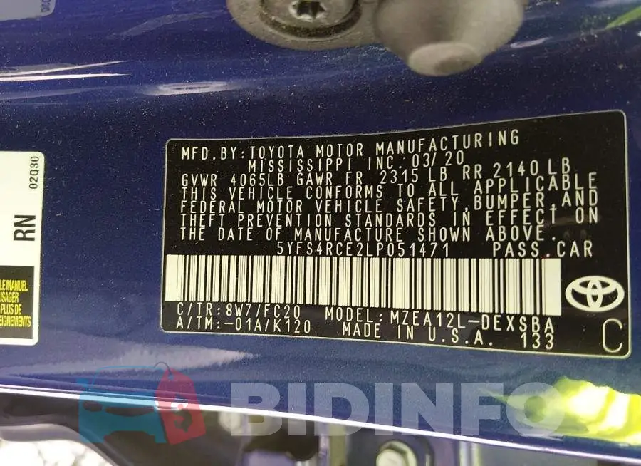 5YFS4RCE2LP051471 Photo# 9
