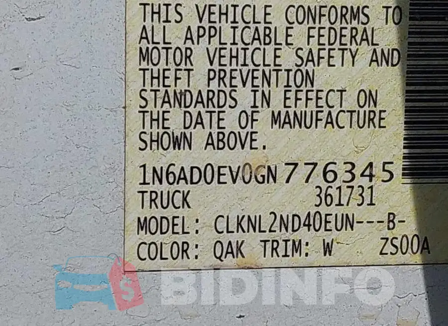 1N6AD0EV0GN776345 Photo# 9