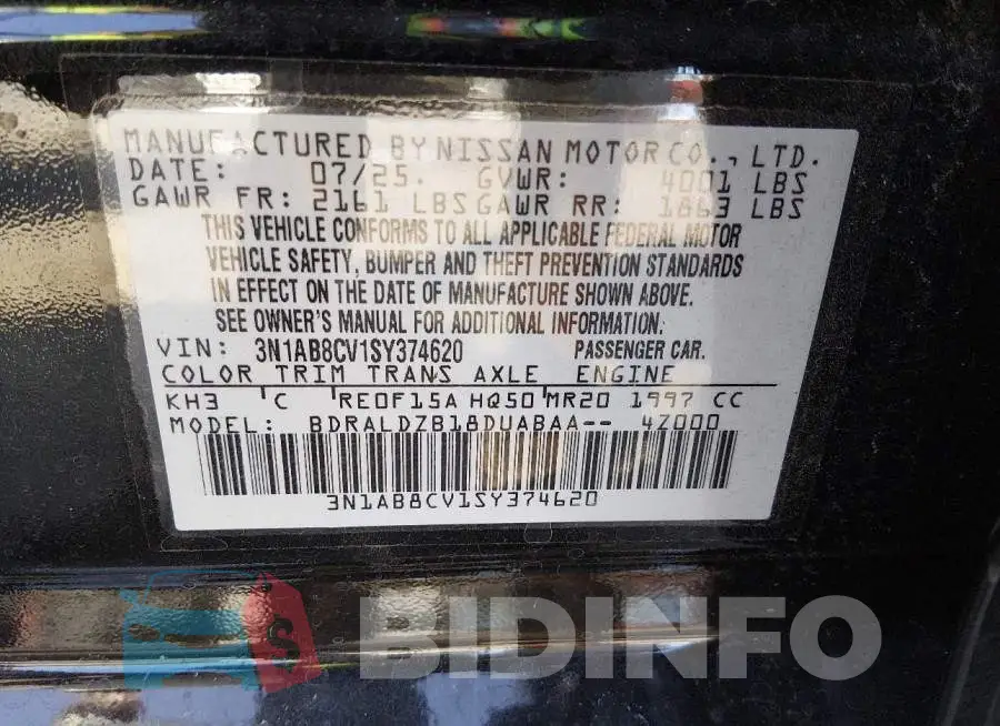3N1AB8CV1SY374620 Photo# 9