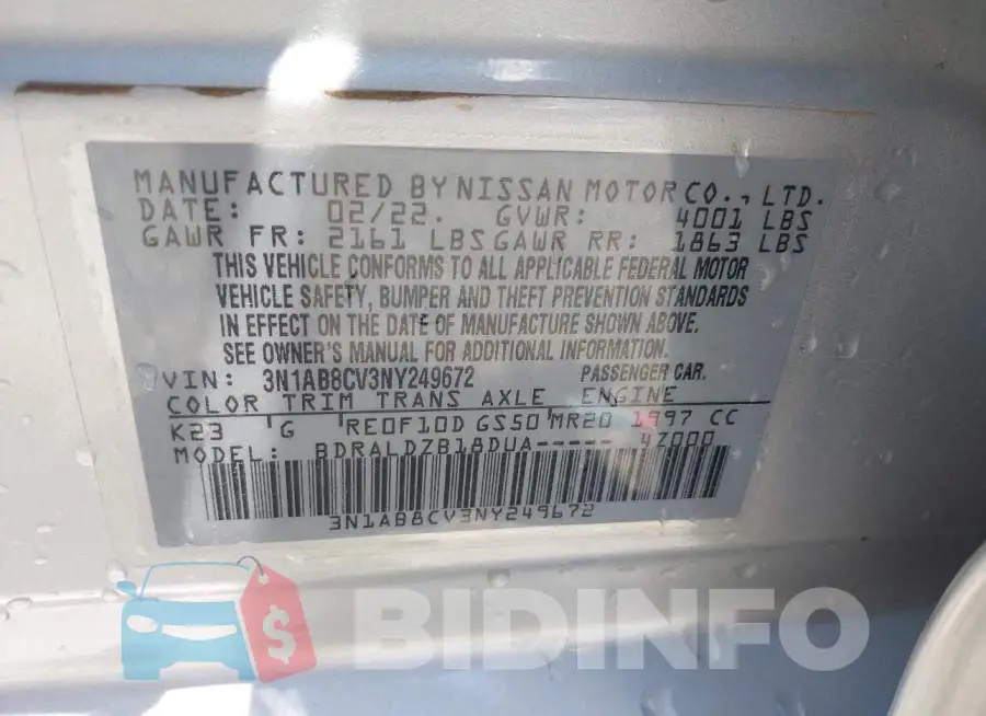 3N1AB8CV3NY249672 Photo# 9