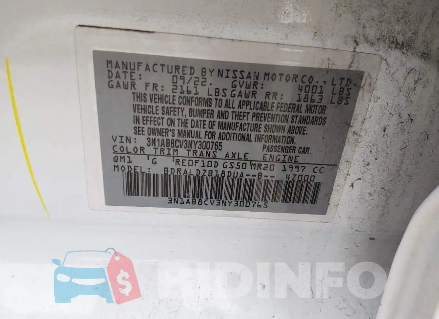 3N1AB8CV3NY300765 Photo# 9