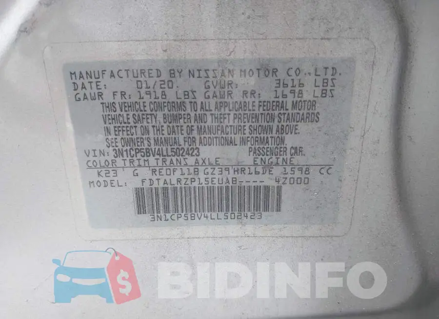 3N1CP5BV4LL502423 Photo# 9
