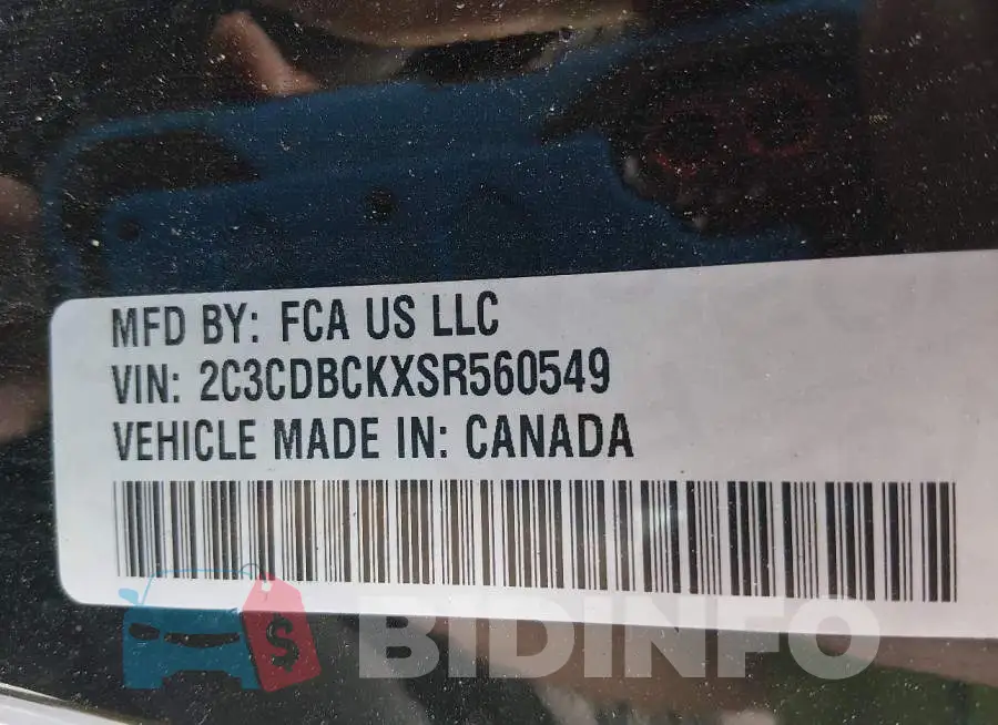 2C3CDBCKXSR560549 Photo# 9