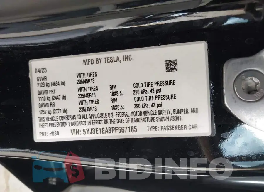 5YJ3E1EA8PF567185 Photo# 9